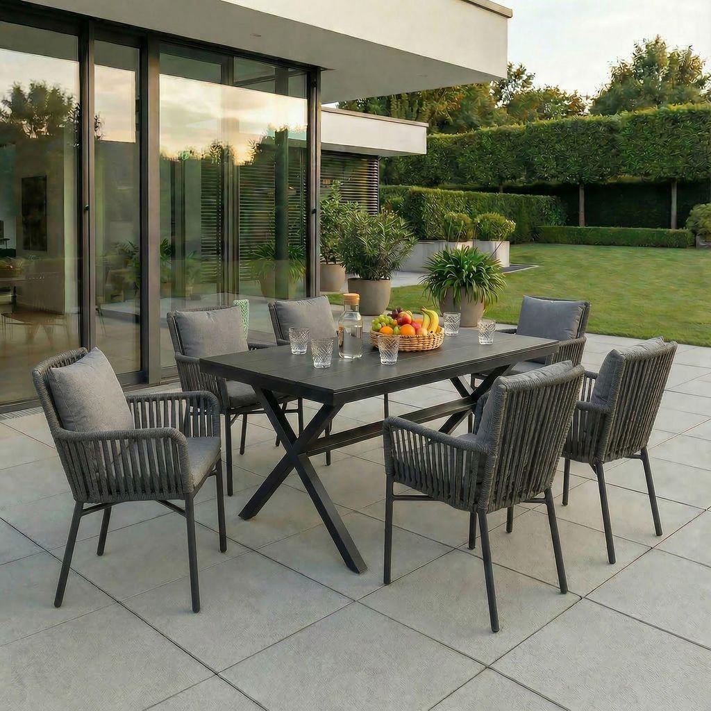 Gartenmöbel Set AFUERA aus Alu und Rope, moderne Outdoor Produktbild 
