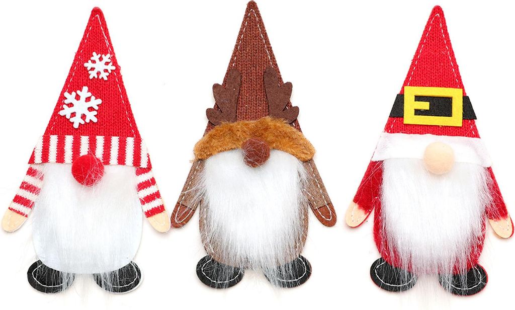 Weihnachtsgeschirrhalter, Weihnachtswichtel-Besteckhalter, Messer, Gabel, Löffel, Tasche für Feiertagsparty, Abendessen, Tischdekoration