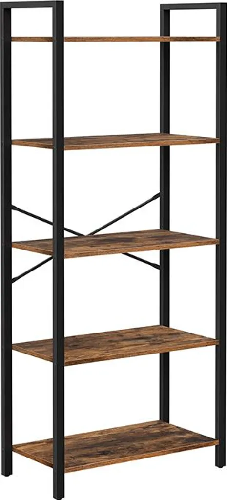 Bibliothèque de rangement vintage marron noir pour livres et décoration