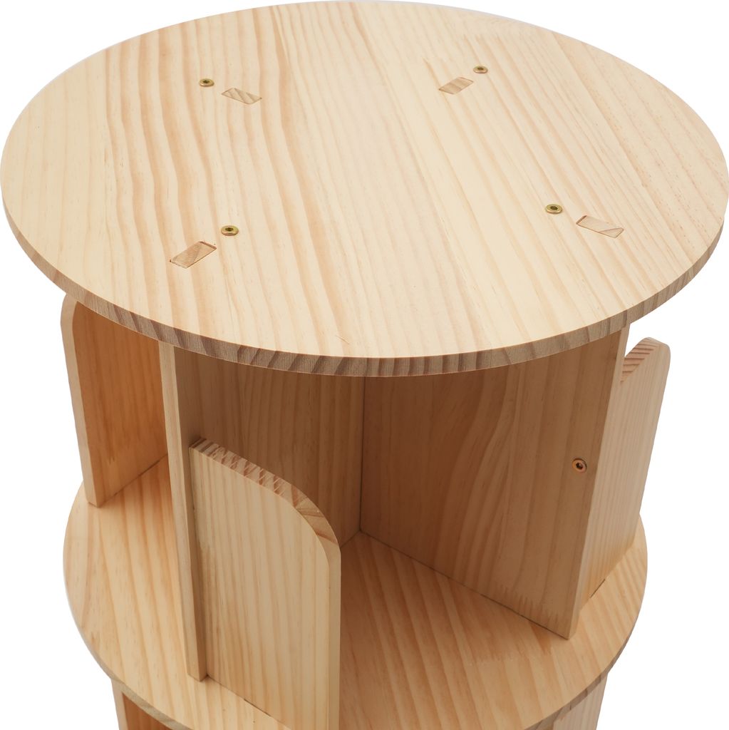 Bücherregale 4-stufig 360° drehbar Standregal Holz Produktbild 5