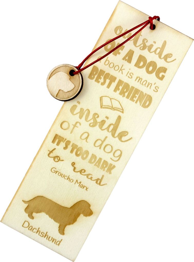 Dachshund Rauhhaar, Dackel, Teckel - Lesezeichen mit Hund, personalisiertes Lesezeichen, Geschenk für Bücherwurm von der Marke Art-Dog