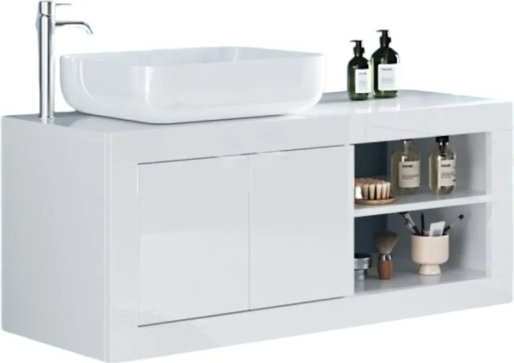Gagnez de la place avec le meuble de salle de bain ISORA suspendu 92 cm
