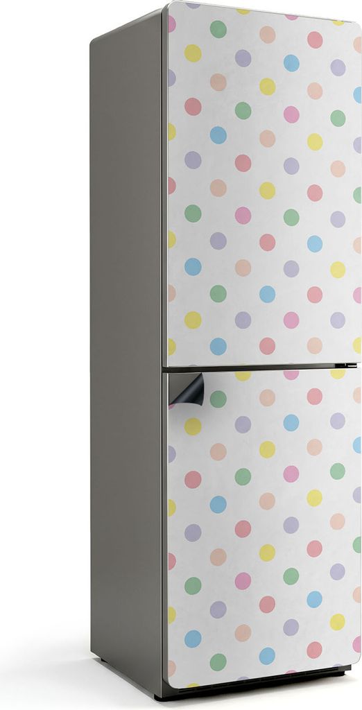Pastellfarbene Punkte – Magnetische Kühlschrank Abdeckung – Dekorfolie magnetisch Küche – Kühlschrank Magnet Deko – selbstklebende Magne...