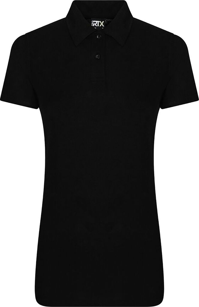 PRO RTX Damen Pro Polyester Polo Shirt PC3164 (S) (Schwarz)