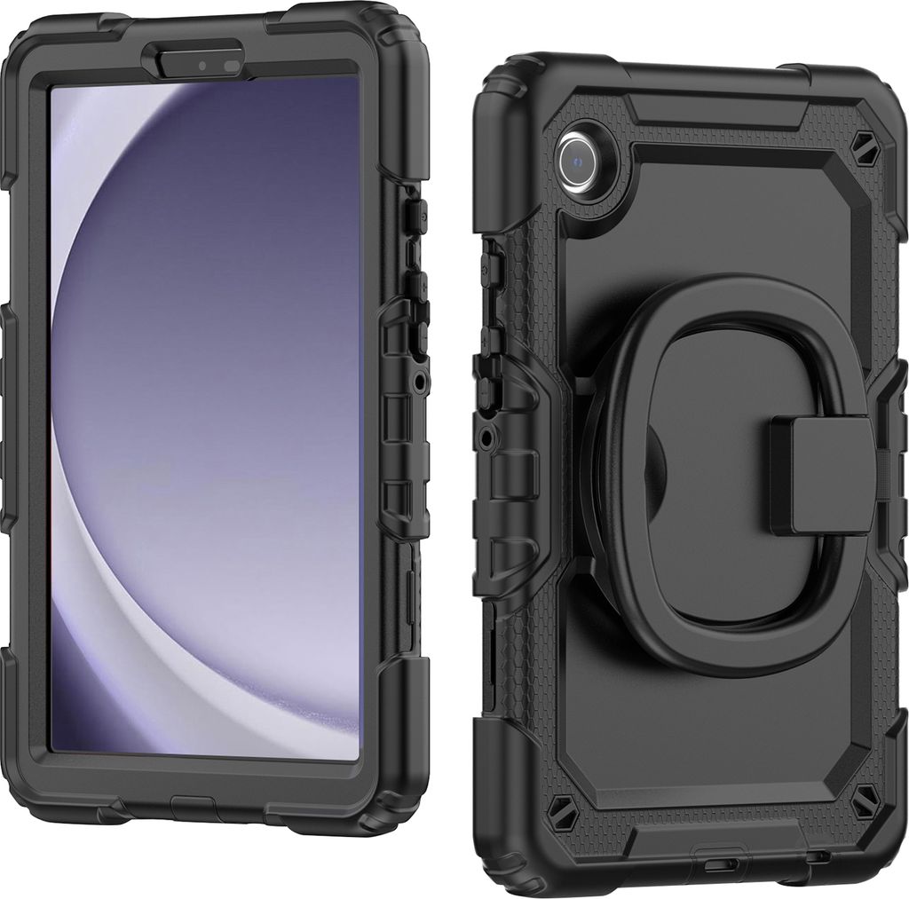 Mobilize Rotating Defender Samsung Galaxy Tab A9 (2023) Hülle Kunststoff,Silikon Backcover + Schulterträger + Ständer - Schwarz