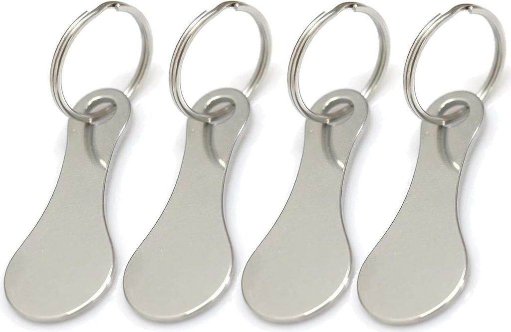 4 Stück Einkaufswagenlöser, Rund Edelstahl Einkaufswagenchip