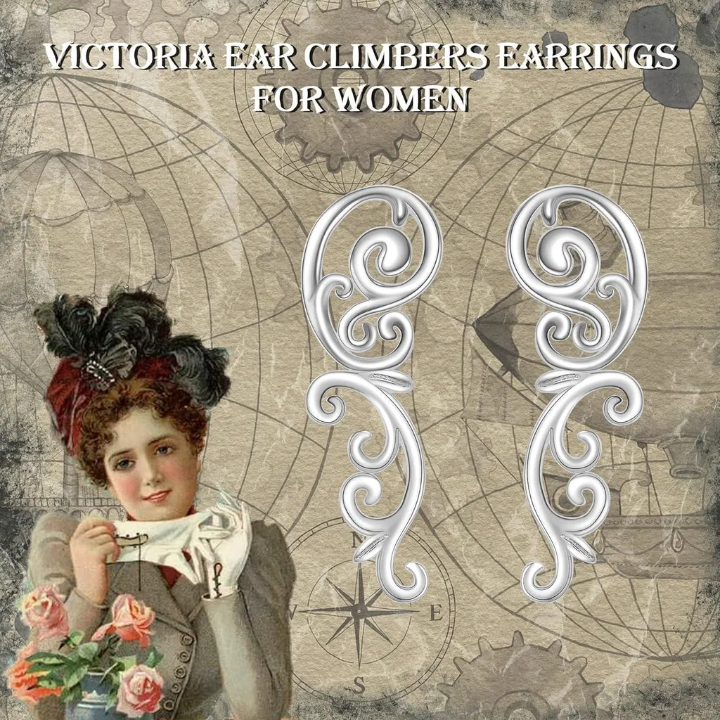 Boucles d'oreilles feuilles en argent sterling style rétro chic