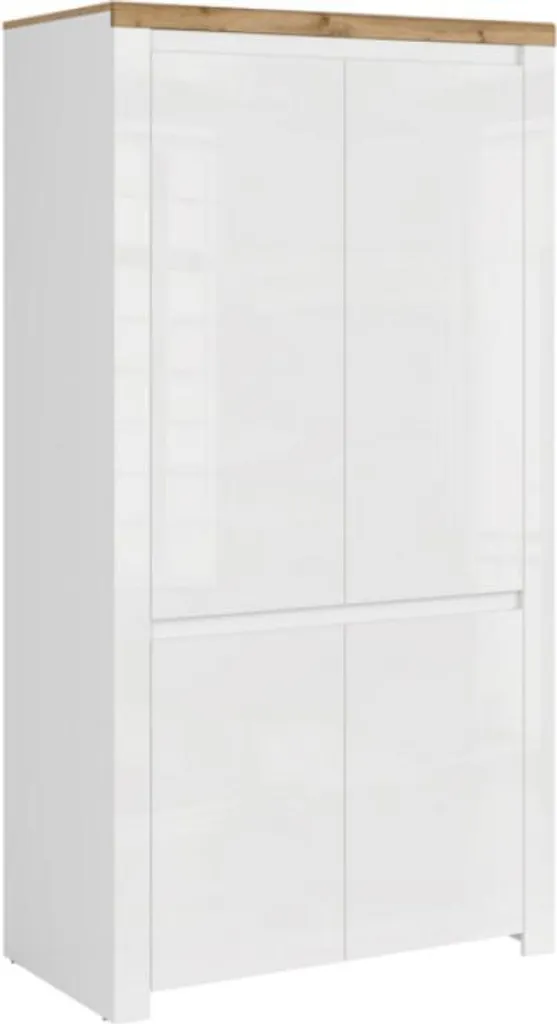Armoire de chambre Vigo : Grand dressing moderne blanc laqué avec miroirs
