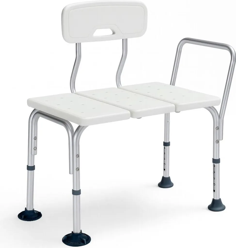 Banc de transfert de baignoire modulable Linomag pour senior, blanc
