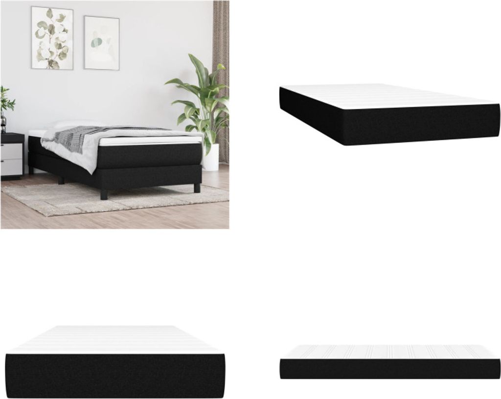 vidaXL Taschenfederkernmatratze Schwarz 100x200x20 cm Stoff - Taschenfederkern-Matratze - Taschenfederkern-Matratzen - Matratze - Schlafzimmermöbel