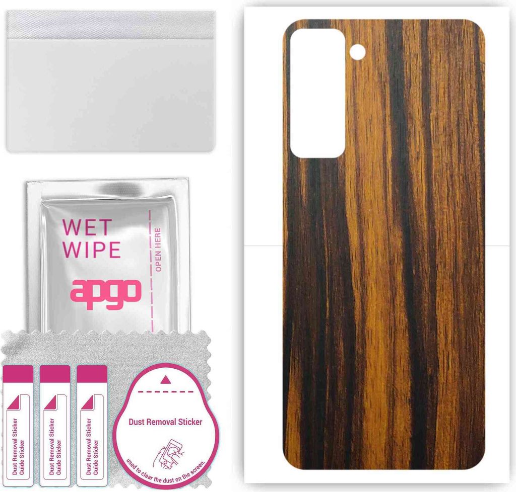apgo Rückseite Schutzfolie, Skin, kompatibel mit Tecno Pop 5 Pro, Hinten Displayschutzfolie aus Vinylfolie, kratzfest, einfache Montage - Tigerwood