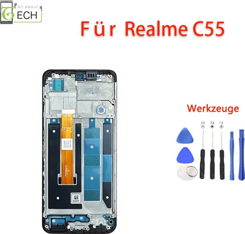 Für Oppo Realme C55 RMX3710 LCD Display mit Rahmen Produktbild 