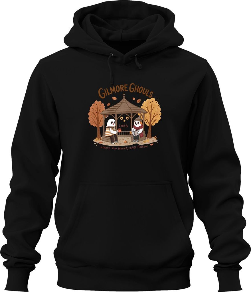 Gilmore Ghouls where you haunt I will follow Herbst Geister niedlich Uni Hoodie Kapuzenpullover, Schwarz, XL