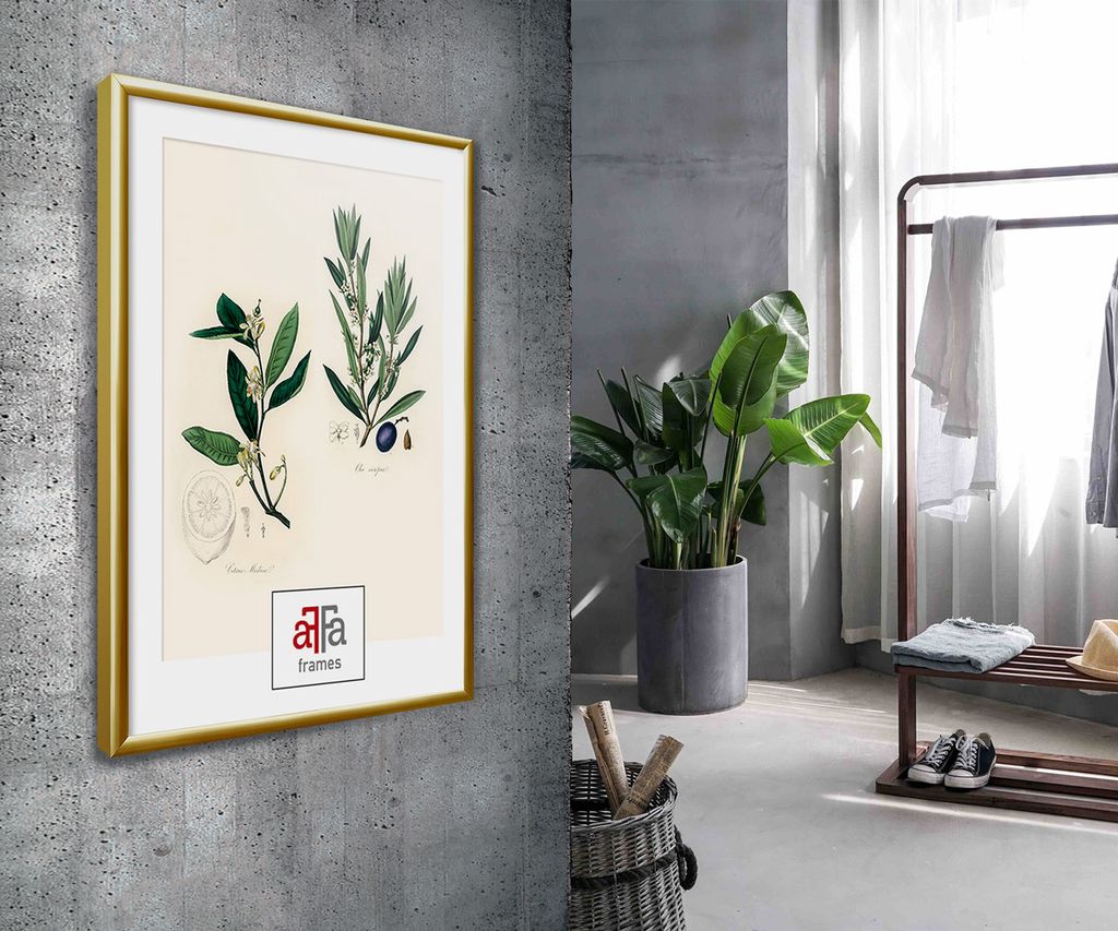 Cornice Portafoto AFFa Frames Hekla – MDF E Vetro Acrilico, Oro, 50x70 Cm, Leggera E Sicura