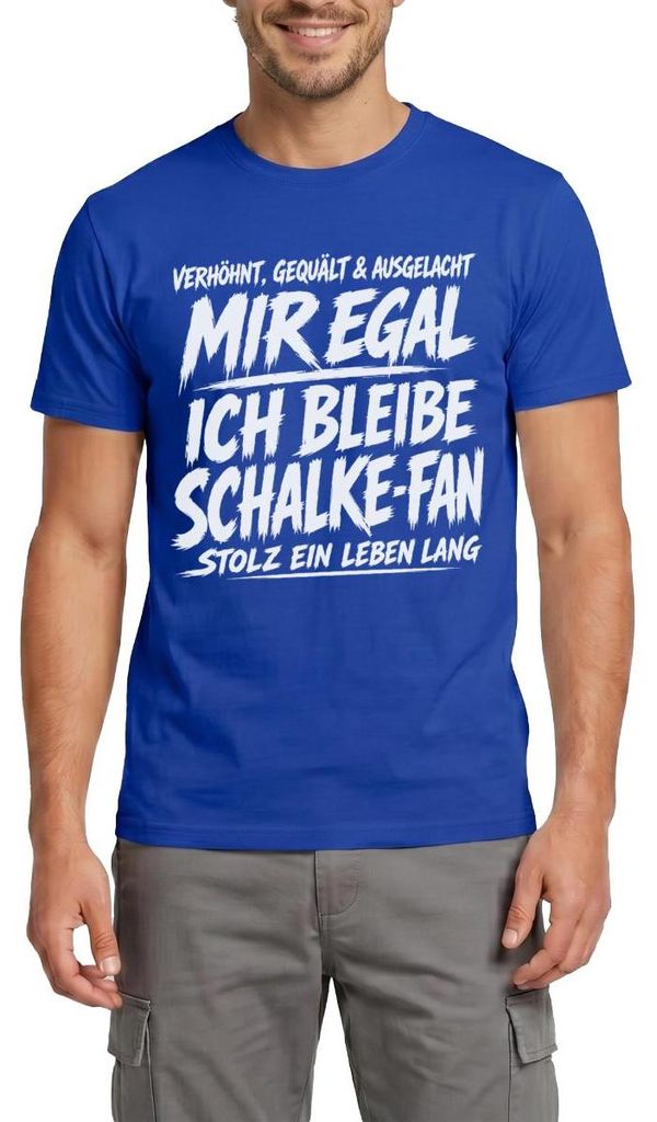 Spreadshirt Mir Egal Ich Bleibe Schalke-Fan Männer T-Shirt, 3XL, Dunkelblau