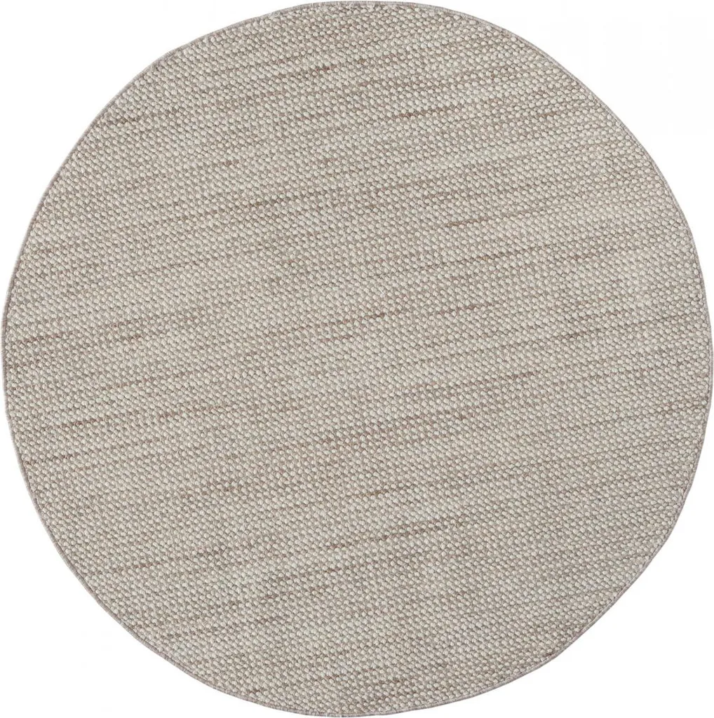 Tapis de salon rond beige Ava 120 cm - Tapis cercle pour intérieur
