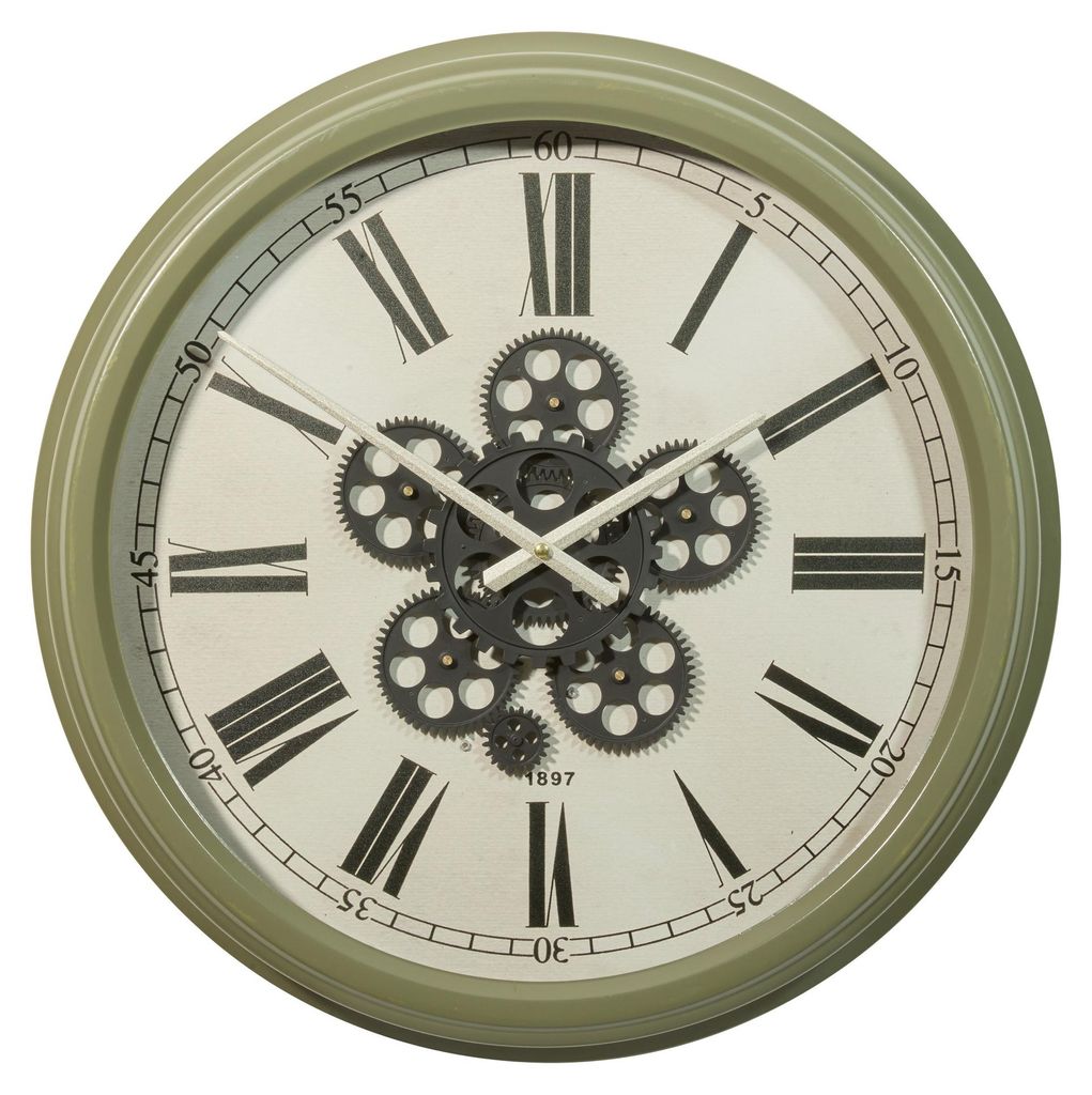 Uhr mit ARGO-Mechanismus, Ø 52 cm, Metall und Glas