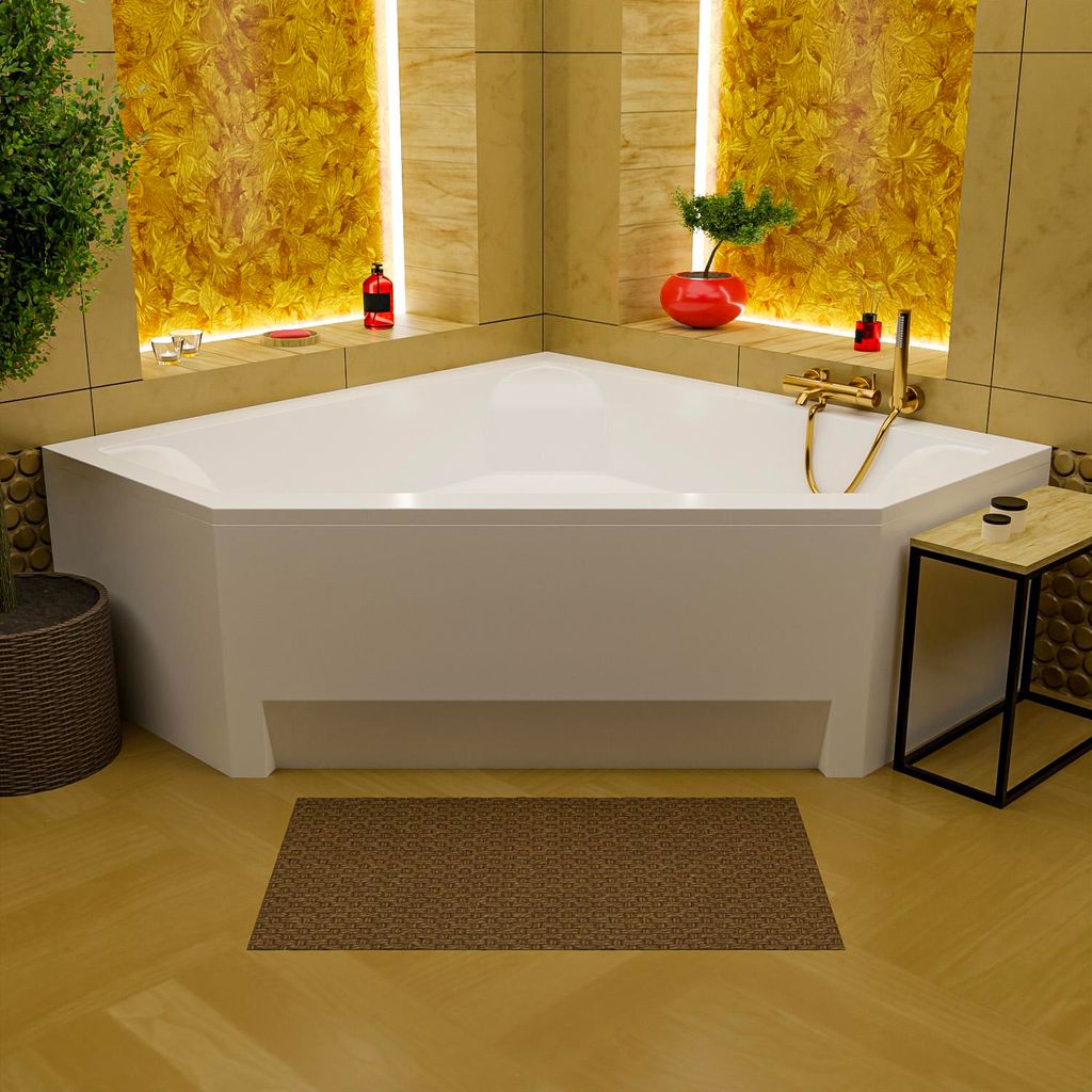 ECOLAM Baignoire d'angle IRMA 140 x140 cm + tablier | Image du produit 