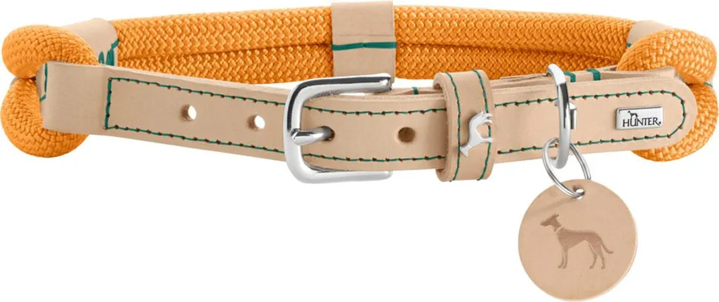 Collare Hunter Malia albicocca/naturale, dimensioni: L (65) / diametro: 2 x 10 mm
