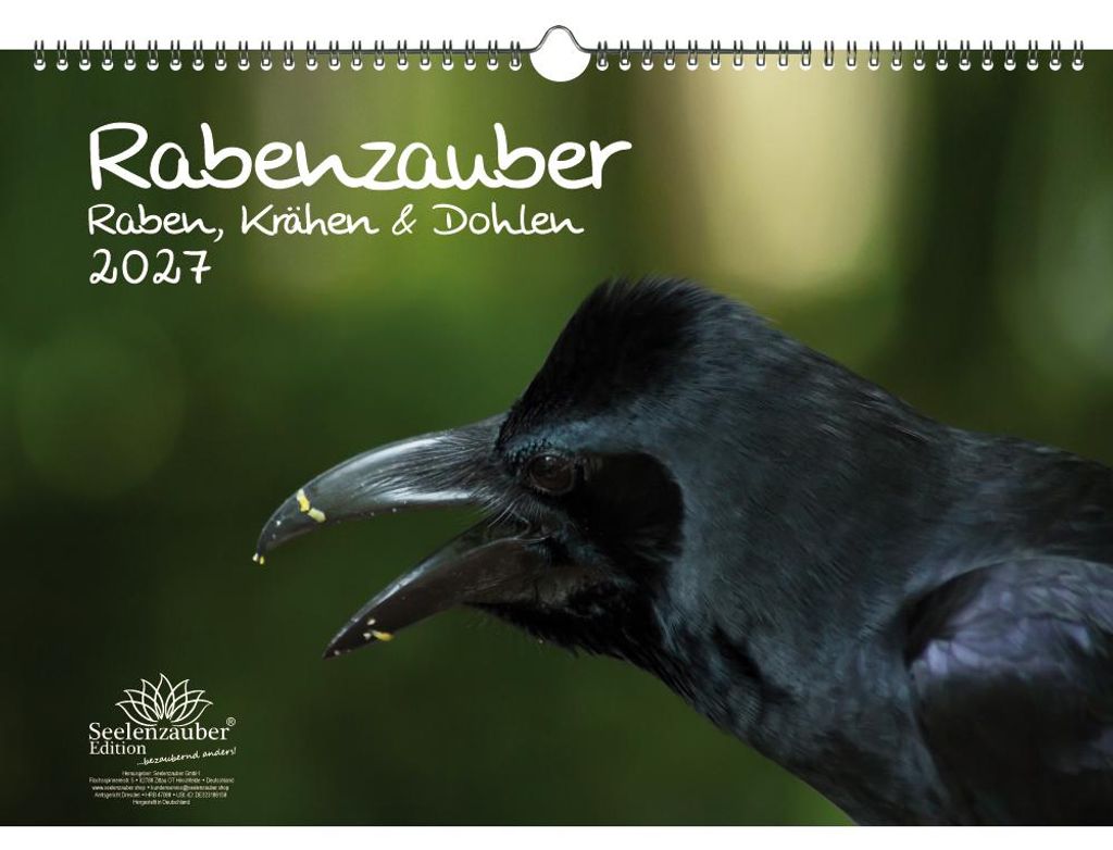Rabenzauber Raben, Krähen und Dohlen DIN A3 Kalender für 2027 - Seelenzauber