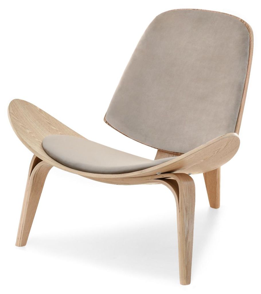 Poltrona di design DAHL - beige chiaro / rovere Immagine del prodotto 