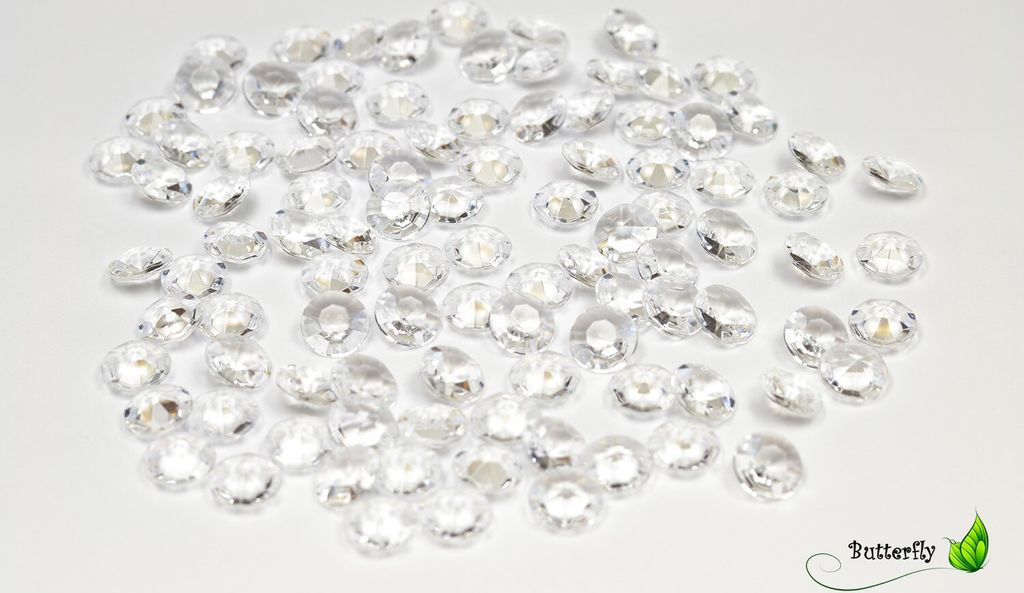 100 Dekosteine Diamanten 12mm, Farbe:klar / transparent Produktbild 