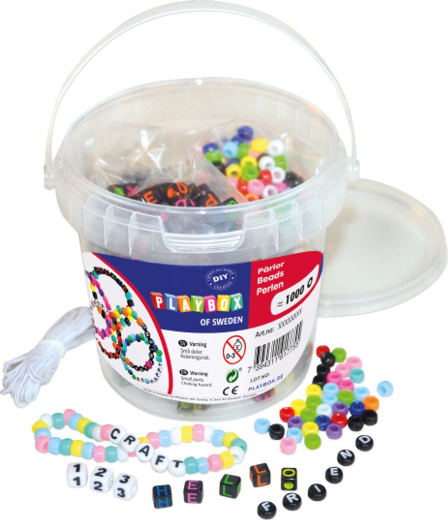 Buchstabenperlen ca. 1000 Stück, inkl. Stretchfaden