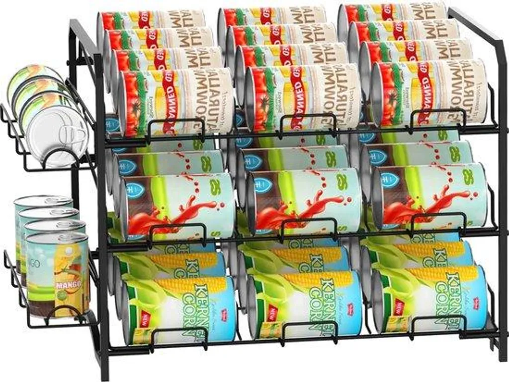 Rangement épices anti-désordre pour tiroir, 3 niveaux noirs, 42 pots