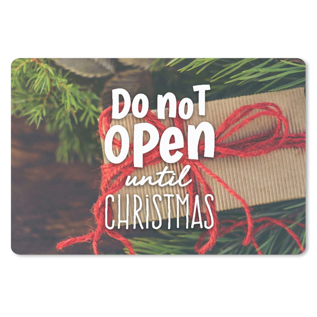 MuchoWow Schreibtischunterlage Sprichwörter - "Nicht vor Weihnachten öffnen" - Zitate 60x40 cm - XXL Mauspad - Großes Mauspad