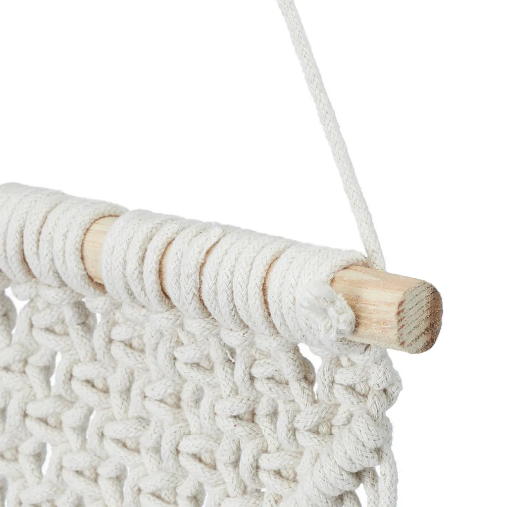 Relaxdays Lot de 2 Tentures Murales Macramé Triangle pour Déco Bohème