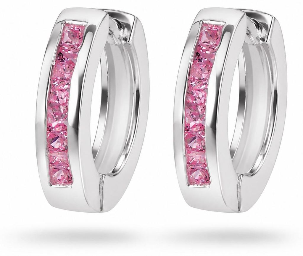 Ohrringe Creolen 925 Silber Zirkonia Damen Mädchen Kinder Produktbild 