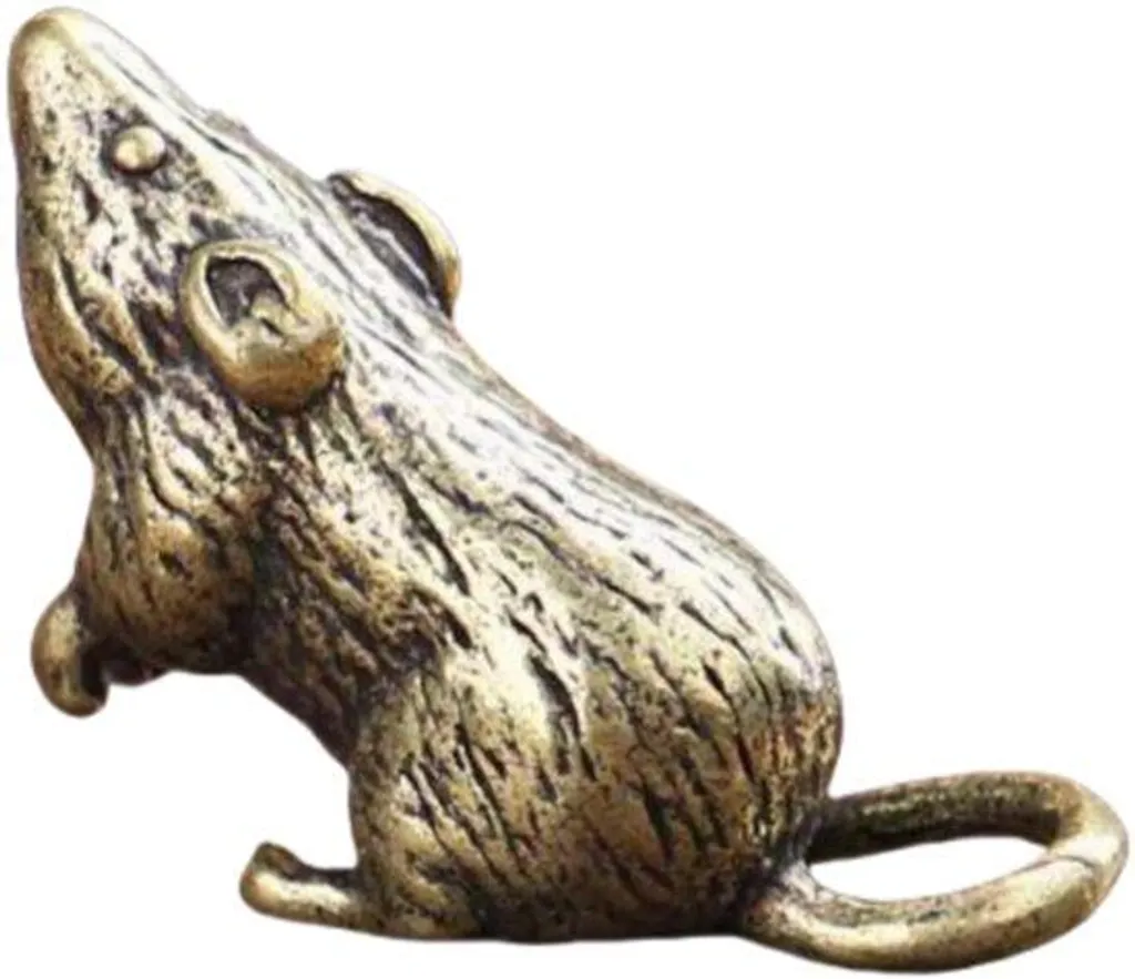 Rat décoratif en métal minimaliste - Relief design pour table 20cm