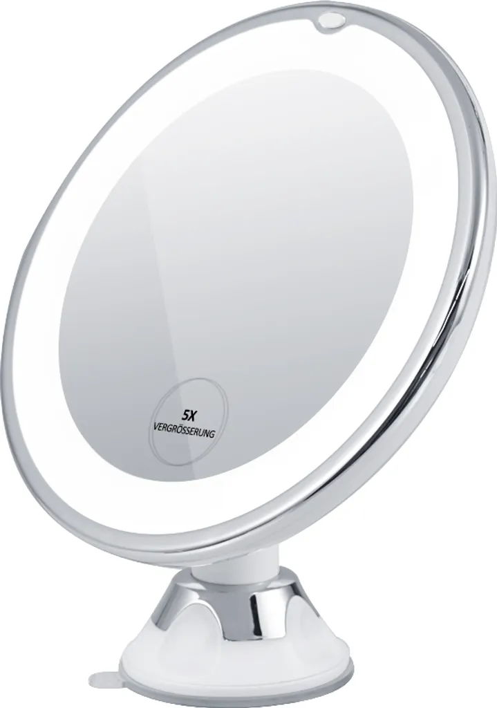 EMKE Miroir de Maquillage LED ø17,5 cm Pivotant 360° avec Grossissement 5x