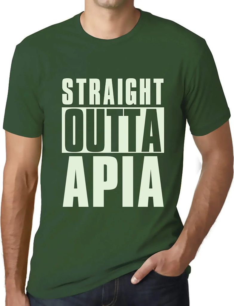 Herren Grafik T-Shirt Direkt aus Apia – Straight Outta Apia – Öko-Verantwortlich Vintage Jahrgang Kurzarm Lustige Druck Geburtstag Geschenk Mann
