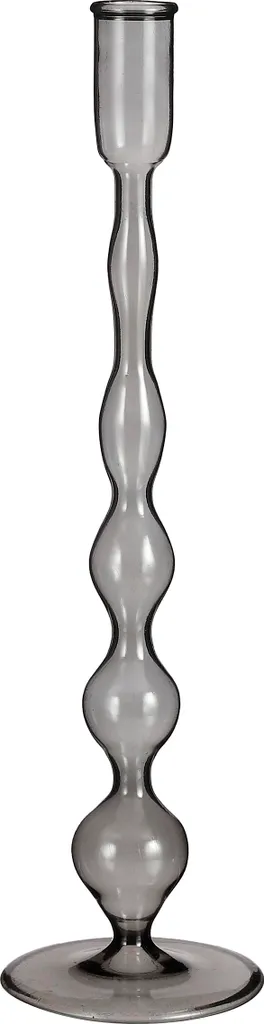 Mica Decorations Trent Bougeoir en Verre Gris Foncé H33 x Ø9 cm Chic