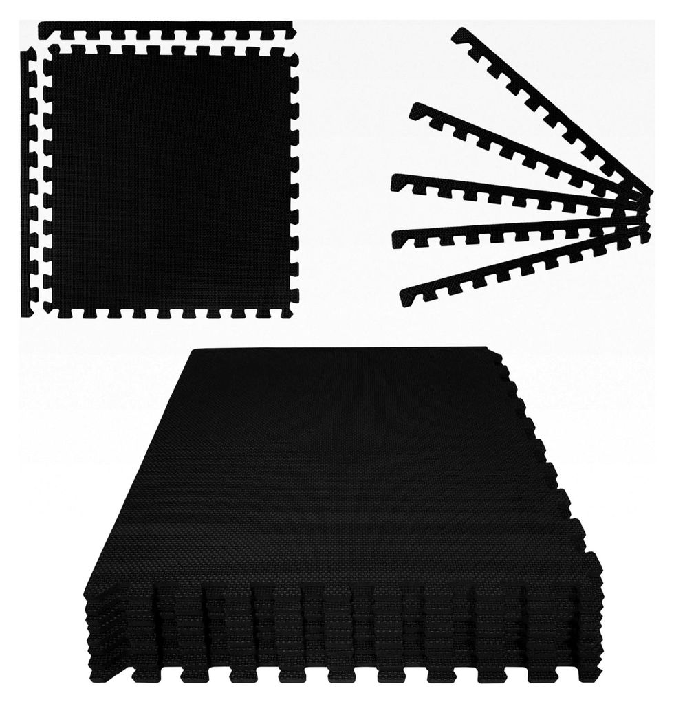 Unterlegmatte 2,88 m² 1 cm Dicke 8er Set Schwarz 60 x 60 cm Bodenschutzmatte für Pool und Whirlpool