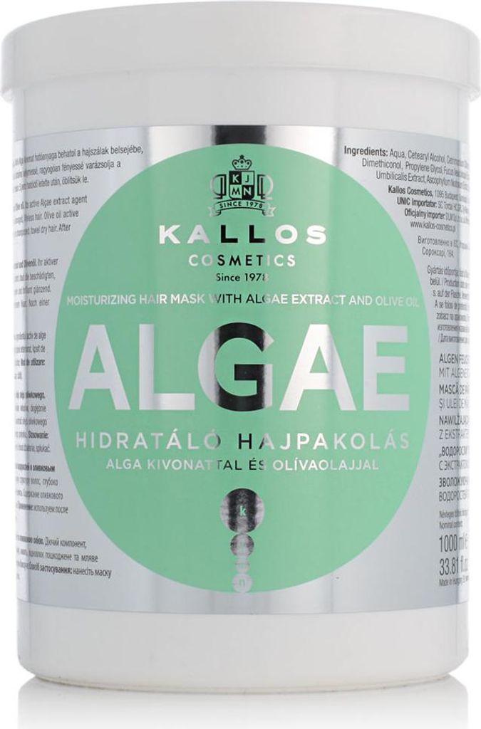 Mascarilla hidratante para el cabello con algas Kallos, Imagen del producto 
