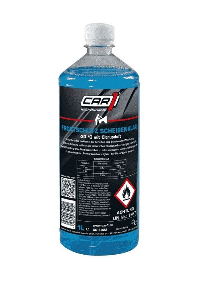 CAR 1 Scheibenfrostschutz Scheibenklar 1 Liter Fertiggemisch Citrusduft