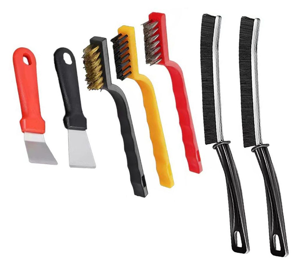 5/6/7/8-teiliges Reinigungsbürsten-Set mit ergonomischem Griff entfernt Staub, Schmutz und Ablagerungen. Rutschfester Griff. Geeignet für die Rei...
