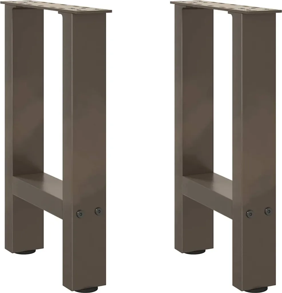Gambe Tavolino Acciaio Naturale Stile Loft - Set 2 pz - 38x(42-43) cm