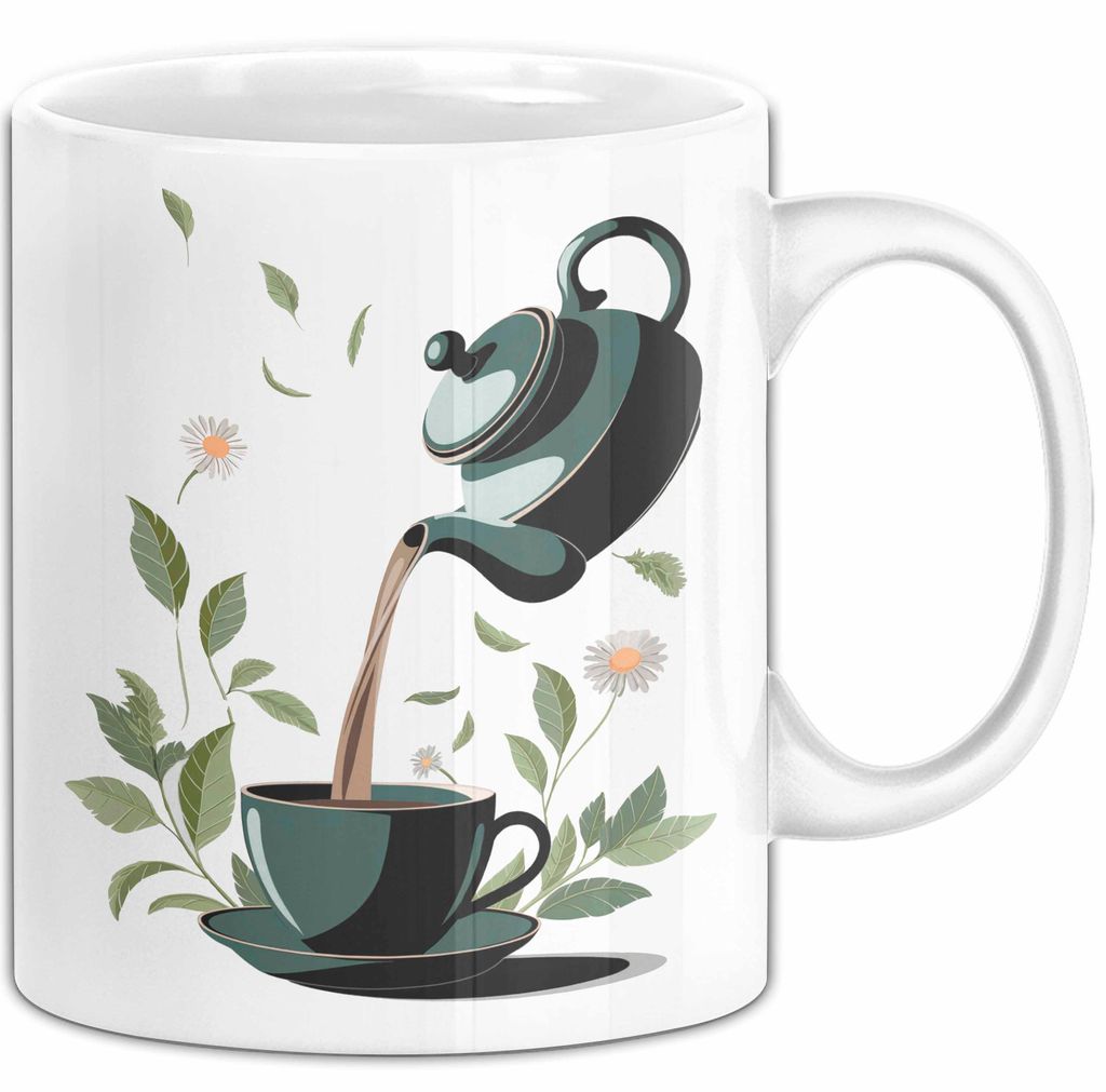 Tee Trinker Tasse Geschenk Lustige Geschenkidee Spruch Für Tee Liebhaber (Weiß)