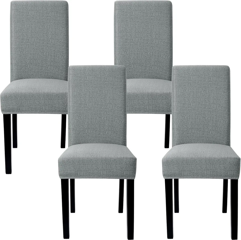 Housse de chaise extensible lot de 4 grise foncée pour salle à manger