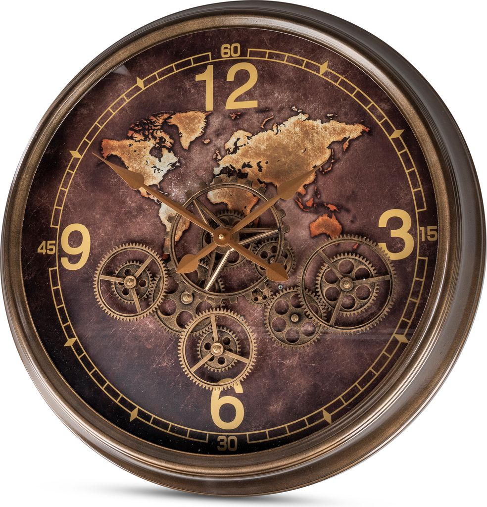 Wanduhr XL Ø 62 cm Weltkarte formano Produktbild 