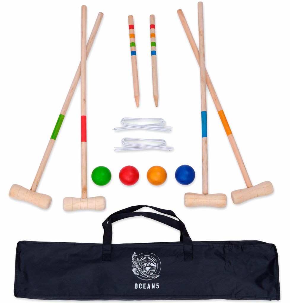 Outdoor Krocket Set für Erwachsene, 75cm Schläger, 2-4 Produktbild 