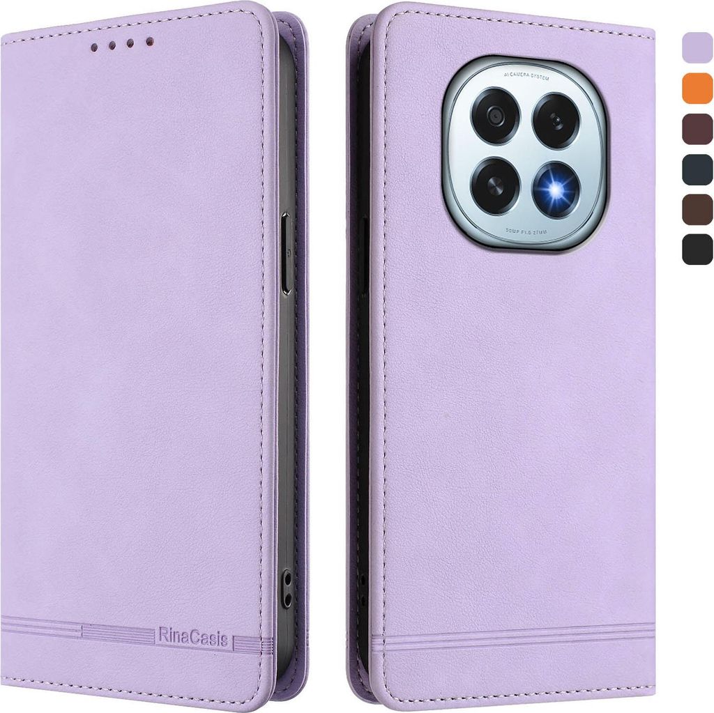 Hülle für Oppo F29, Retro Kunstleder Ständer Klapphülle mit Kartenfächer und Magnetische Violett