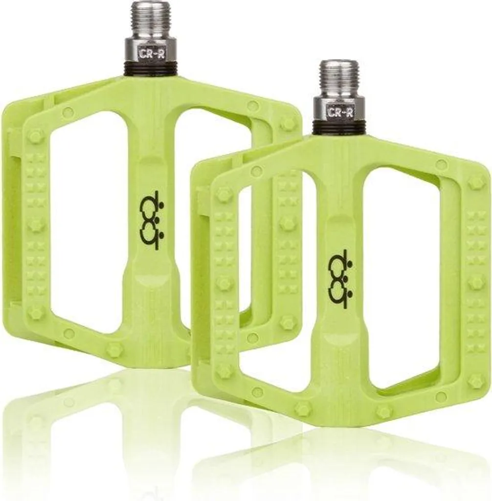 Paire de pédales plates pour VTT et BMX en alliage aluminium léger vert