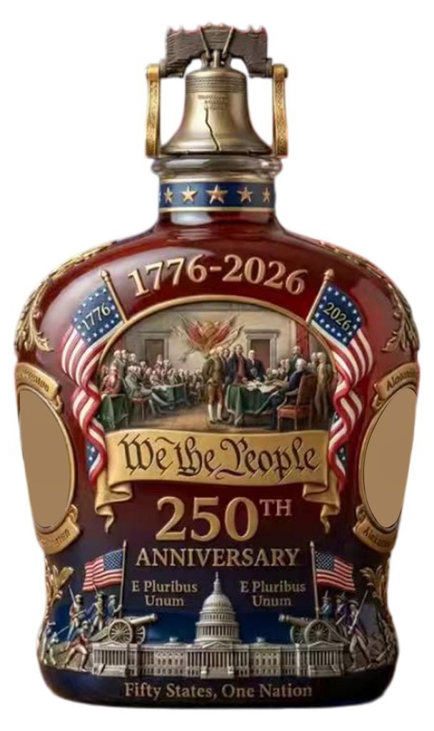 Gedenkflasche zum 250. Jahrestag des US-Whiskys „We The People 1776–2026“ – Glasdekanter – Patriotisches Geschenk zum Unabhängigkeitstag...