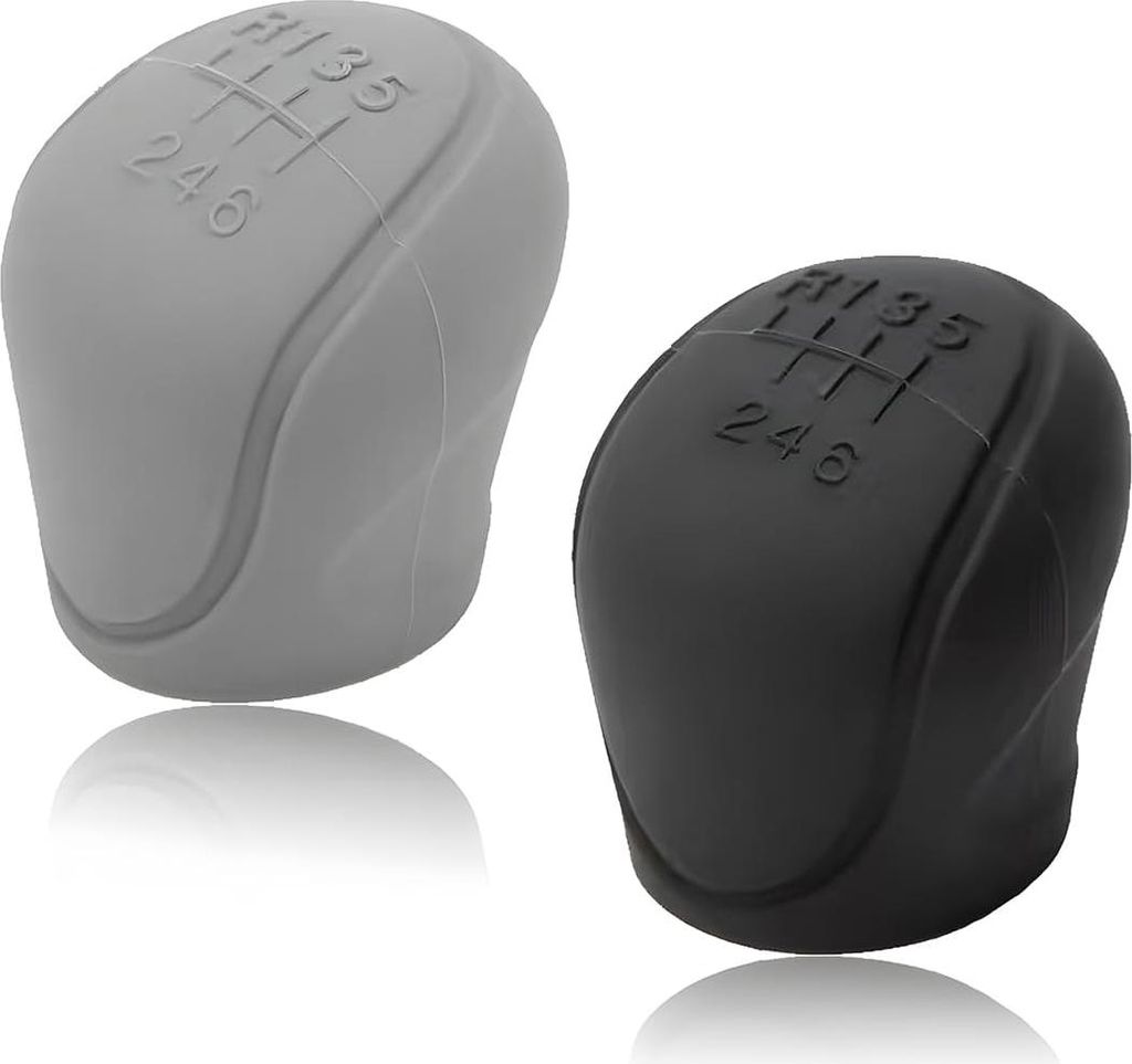 Tomedeks 2 Stück Auto Schaltknopfabdeckung, weiche Silikon Schaltknopf, manuell für Auto, rutschfester Schaltknopf (6 Gänge)