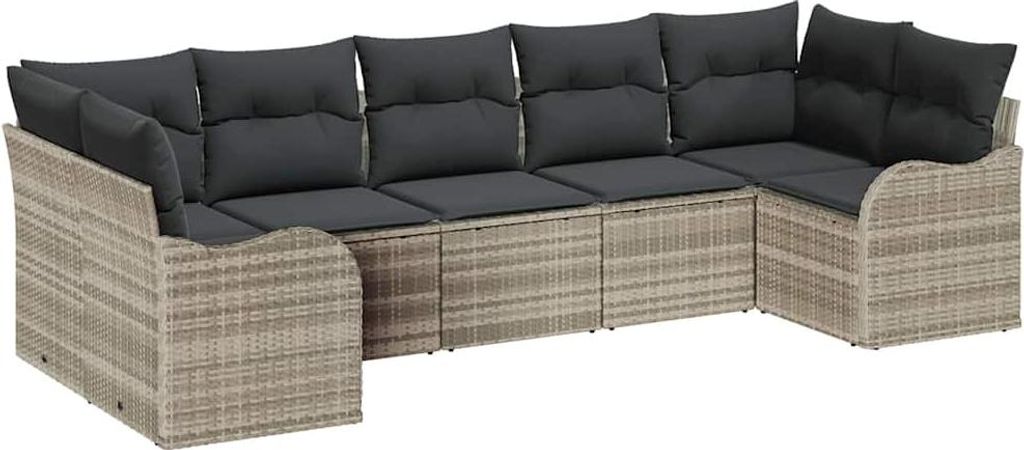 "SALE 2026" Gartensofa-set - elegantes Design - Sitzgruppe mit Sofa, Tisch - Hellgrau Poly-Rattan - Terassenmöbel DEMöbel754665