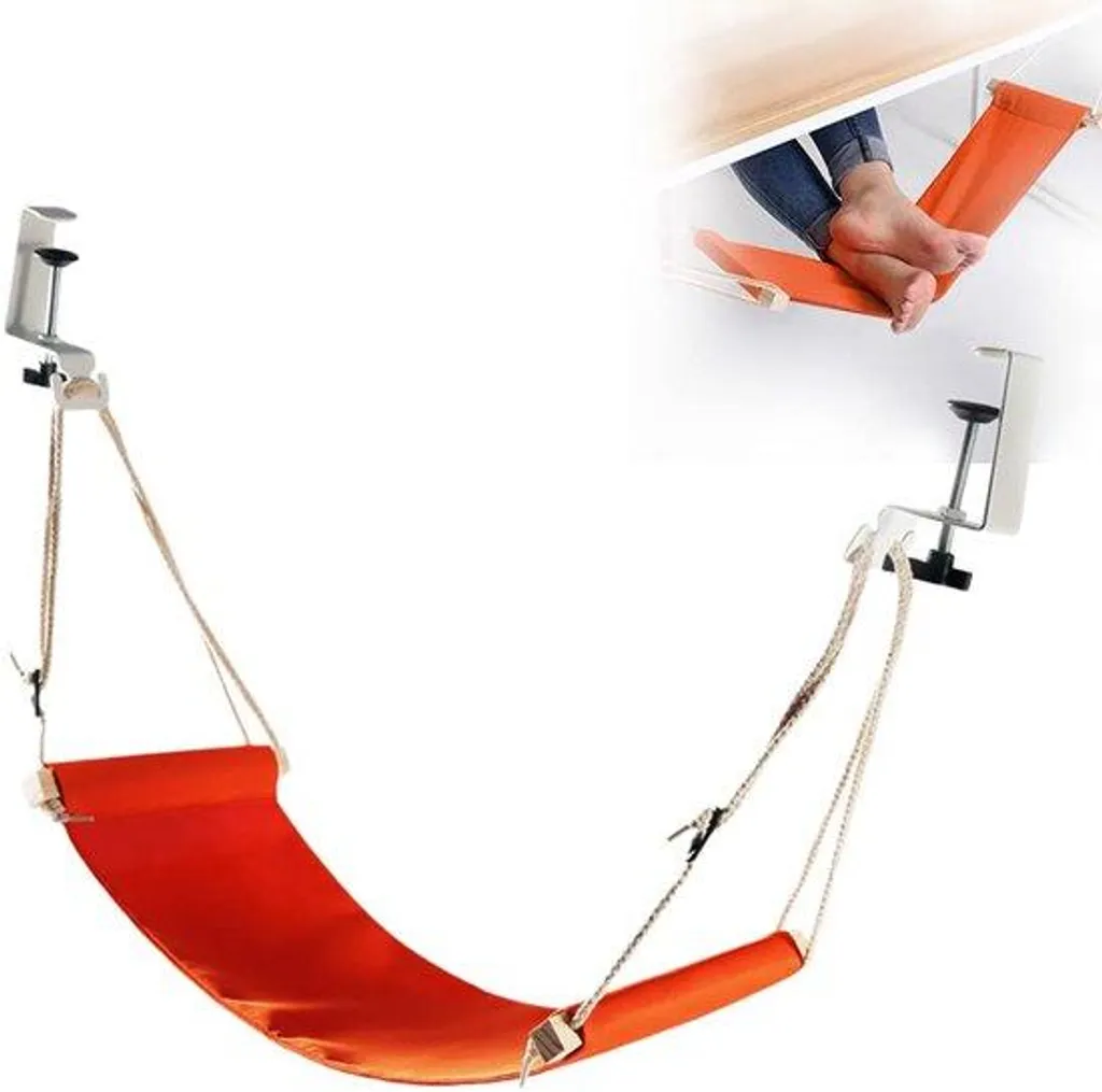 Siège suspendu de camping portable avec repose-pieds confort orange